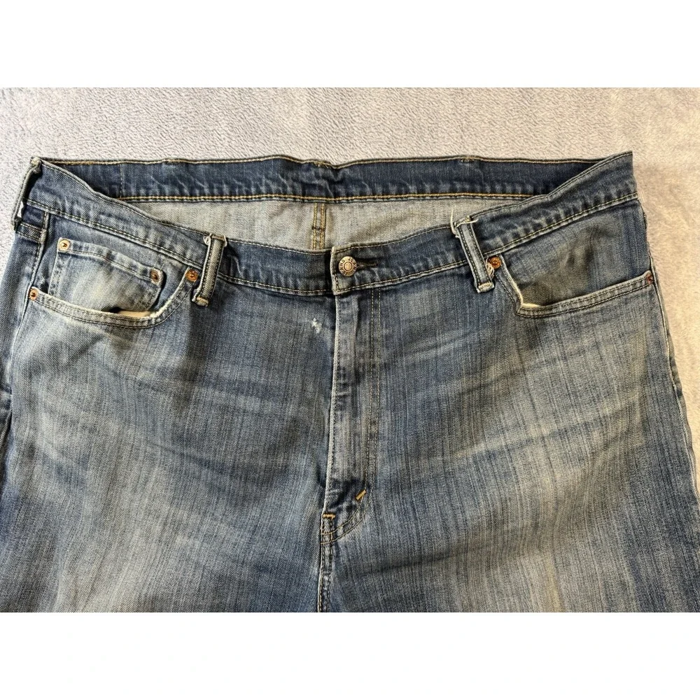 Levis 541 Athletic Taper Jeans Mens 42x32 Blue Stretch Denim Repair 42x30 #3142